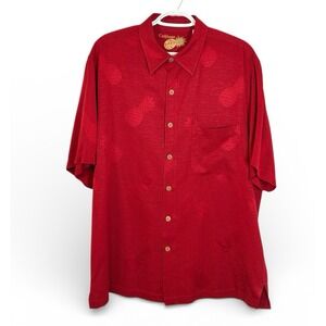 Caribbean 100% Silk Hawaiian Men's Shirt Size Large